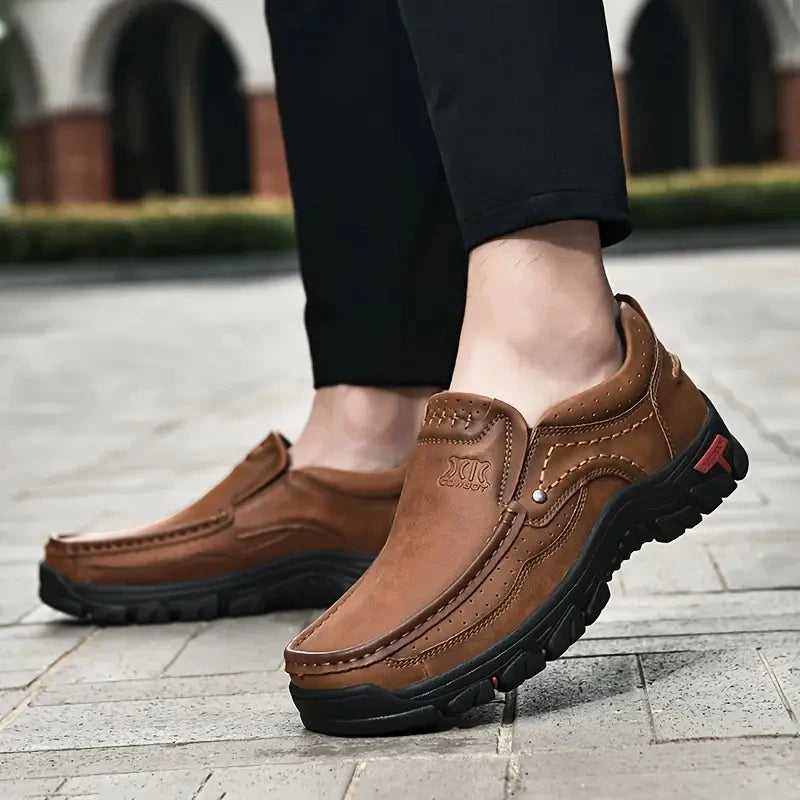 Scarpe Da Uomo In Pelle Fatte A Mano Slip On Mocassini Casual Outdoor Antiscivolo Per Passeggiata