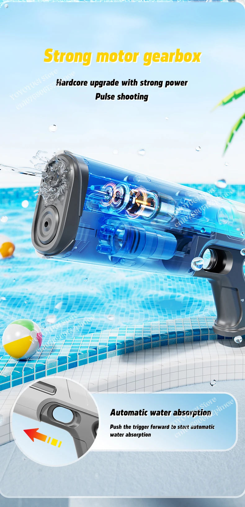 Pistola Giocattolo Ad Acqua Automatica Per Bambini Alta Capacità Serbatoio Regalo Estivo All Aperto