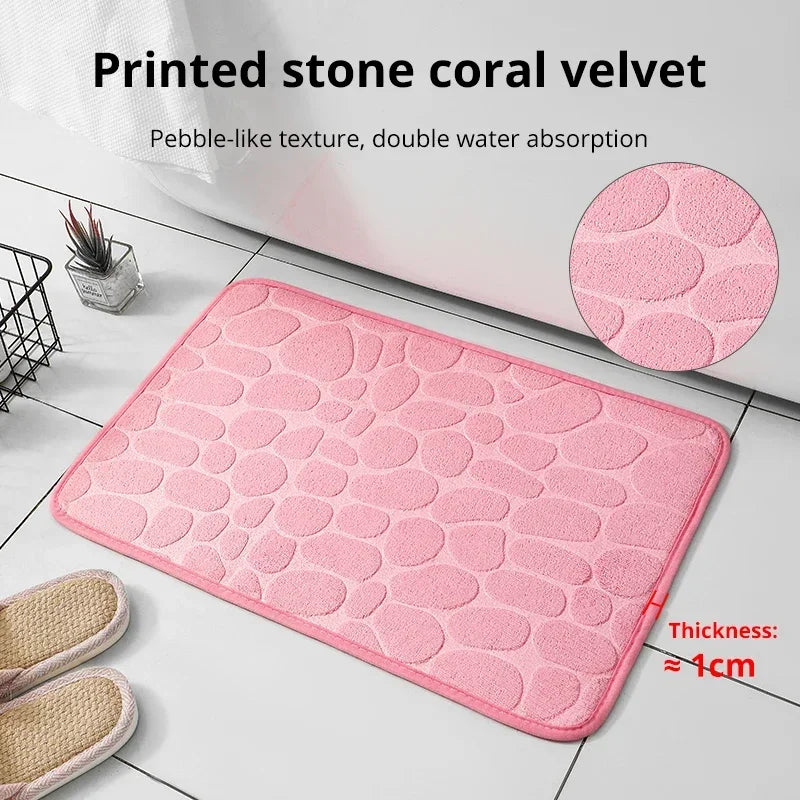 Memory Foam Tappeto Velluto Goffrato Antiscivolo Bagno Soggiorno Microfibra Arredamento Casa