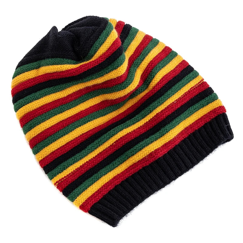Nuovi Cappelli Invernali Slouchy da Donna per Tenere al Caldo Berretto Lavorato a Maglia a Righe Design