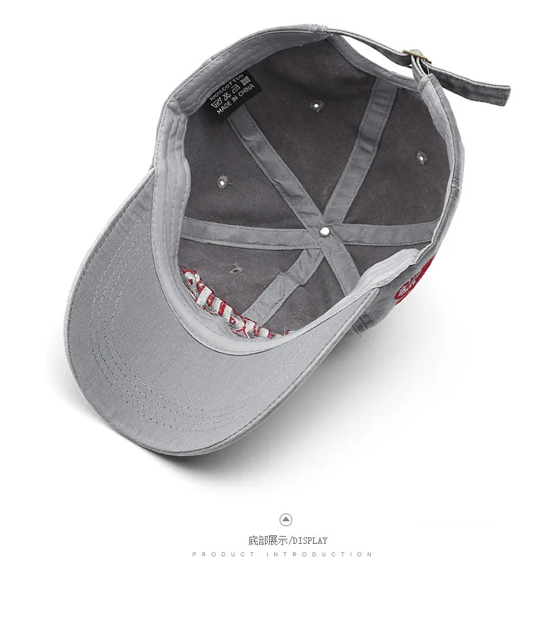 Berretto Da Baseball Unisex Cotone Lavato Con Ricamo Lettere Snapback Estate 2022 Hip Hop Casquette