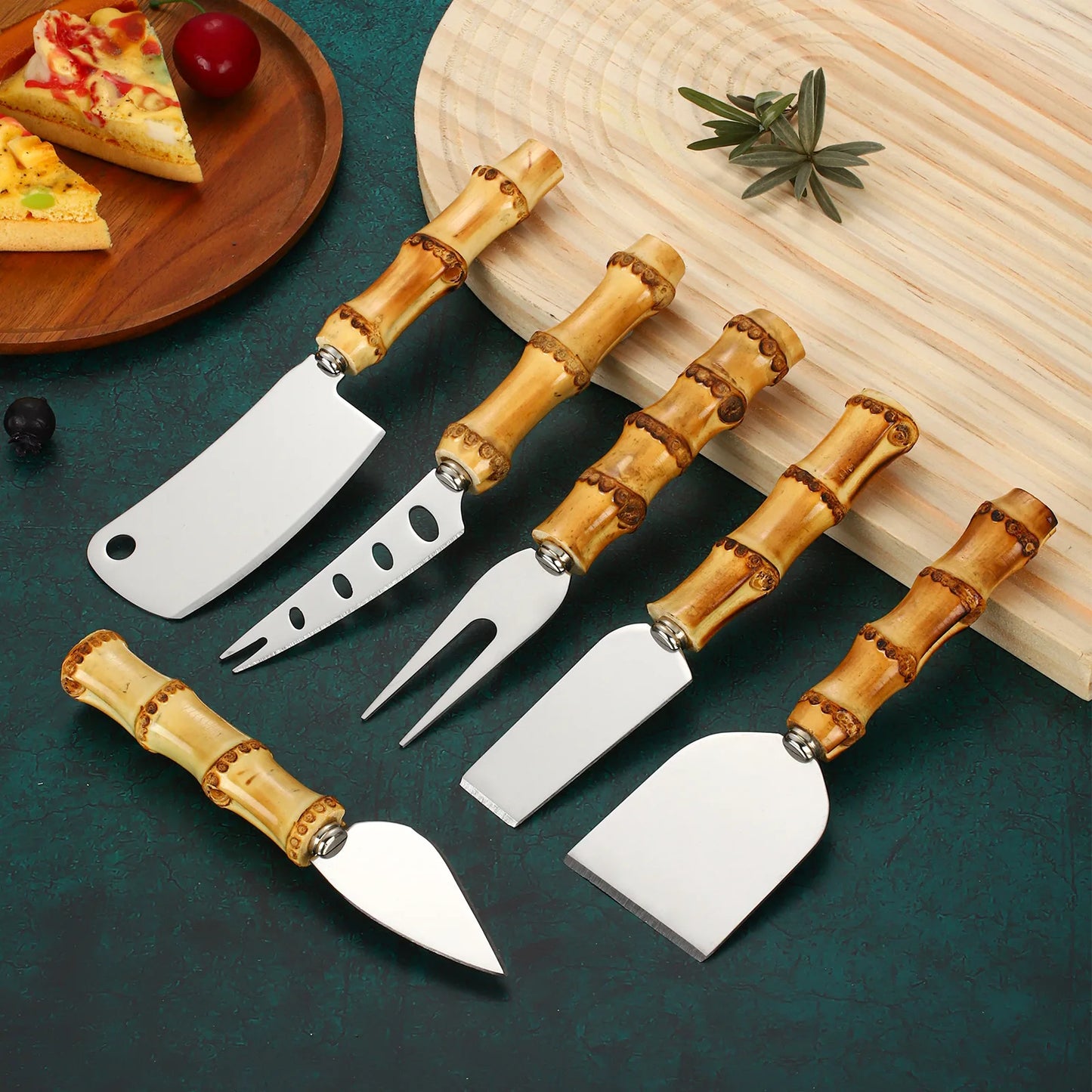 Pala Frittura In Acciaio Inossidabile Con Manico In Bambù Naturale E Cucchiaio Zuppa Giapponese Set Utensili Cucina