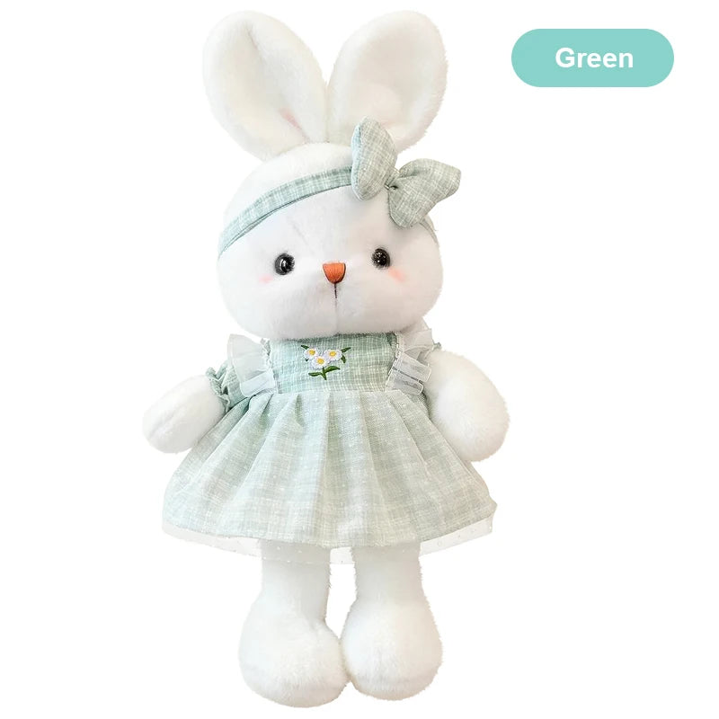 Coniglio Peluche Simpatico Con Fiore Gonna Giocattolo Morbido Bambola Pasquale Regali Di Natale Bambini Ragazze