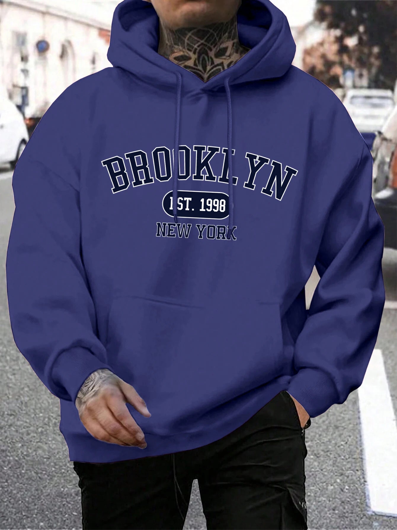 Brooklyn Est 1998 New York Stampa Felpe da uomo Harajuku Felpa con cappuccio girocollo Moda Felpa con cappuccio oversize Autunno Comodo tuta