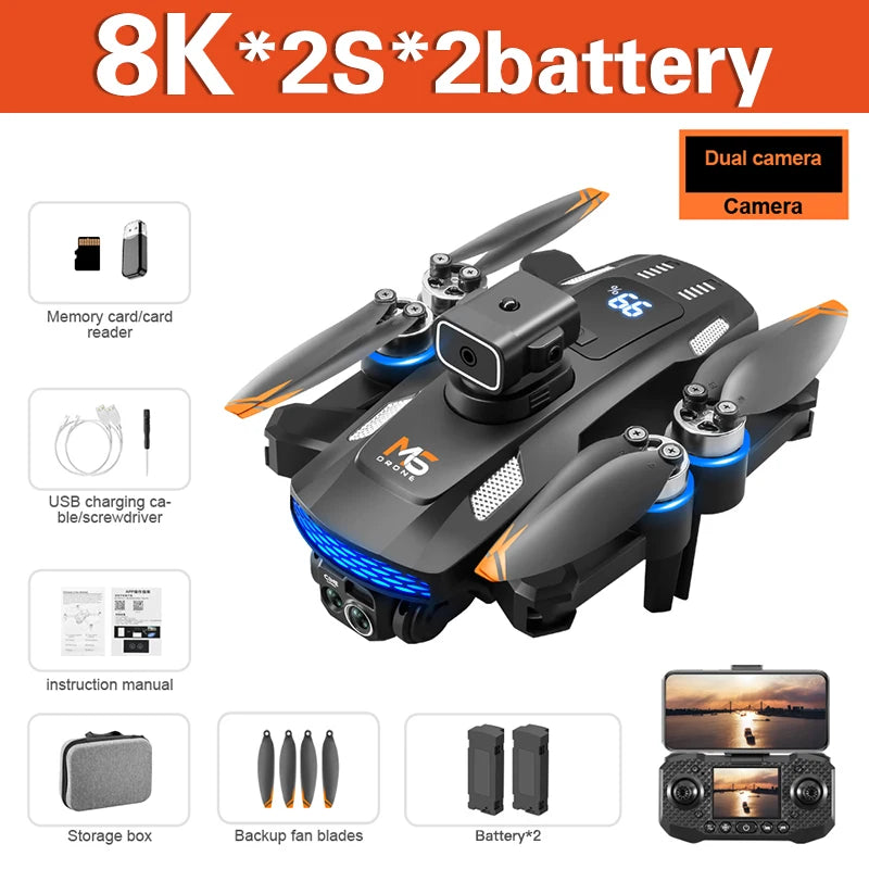 Drone Lenovo M6 8K Pro Con WiFi 5G FPV Fotocamera 4K HD Per Riprese Aeree Professionali Telecomando Con Schermo