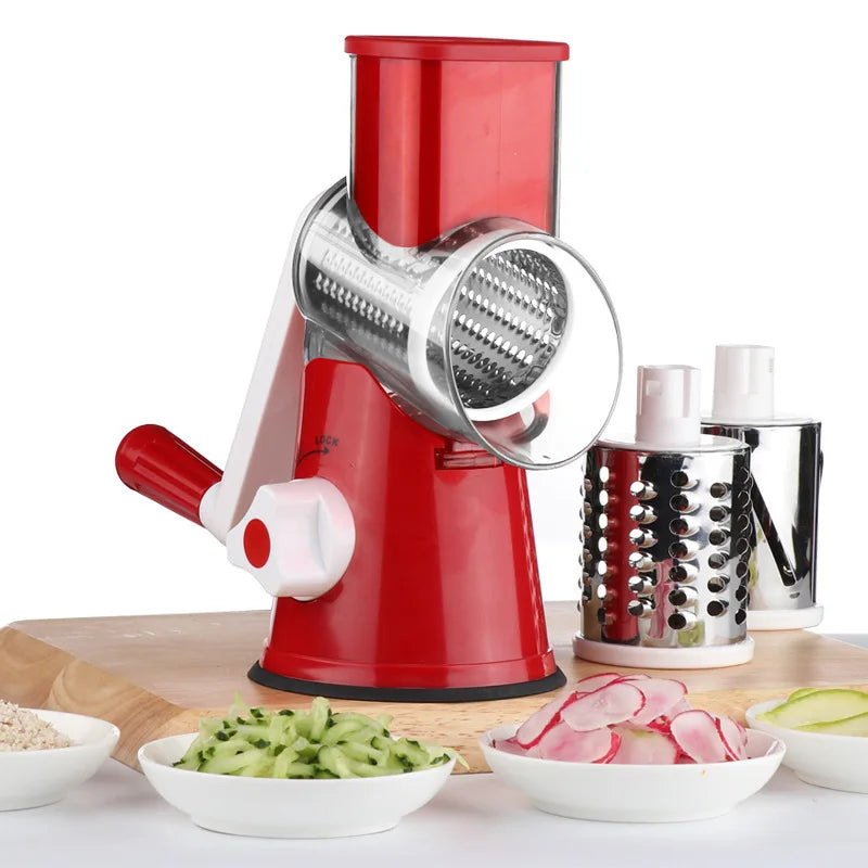 Affettatrice E Grattugia 2 In 1 KT209 Tamburo Inox Per Frutta E Verdura Taglio Rapido E Uniforme Per Cuochi Domestici