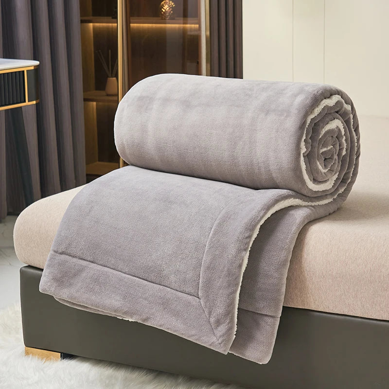 Coperta Invernale Calda E Spessa In Peluche Doppio Strato Pile Latte Flanella Morbida Per Divano Flurry