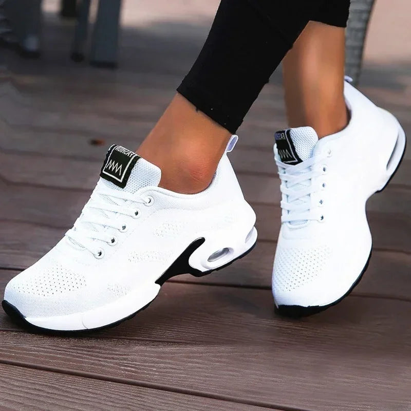 Scarpe da Ginnastica con Plateau da Donna Traspiranti in Mesh Per Corsa Tennis Estive Robuste 2024