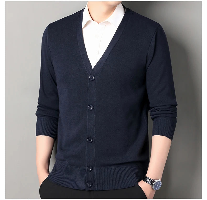 Cardigan In Pile Da Uomo Morbido E Caldo Lavorazione A Maglia Robusta Per Autunno Inverno Comfort Totale