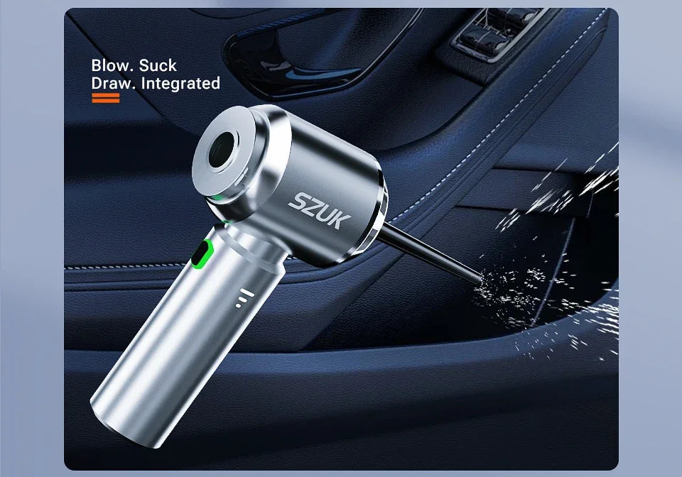 SZUK Aspirapolvere Senza Fili per Auto e Casa Potente 18000 Pa Mini Portatile Contenitore da 0,5 L