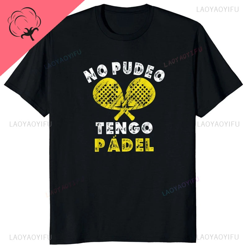 Maglietta Uomo Divertente Perdere A Padel Con Grafica Skull Anime In Cotone Traspirante Premium Estate
