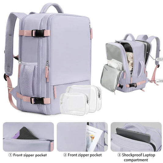 Zaino per laptop da 15 pollici, zaino da viaggio, adatto sia per uomini che per donne, zaino da portare con sé di grande capacità, borsa per oggetti personali,