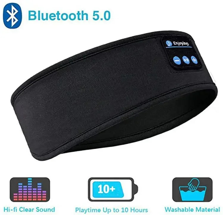Maschera Per Il Sonno Con Cuffie Bluetooth Wireless Fascia Per Capelli Morbida Elastica Comoda Per Dormire Sul Fianco