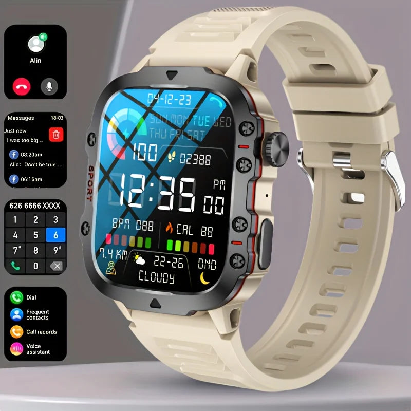 Orologio Fitness Con Schermo Da 1,96 Pollici 3ATM Chiamate Bluetooth Impermeabile Frequenza Cardiaca