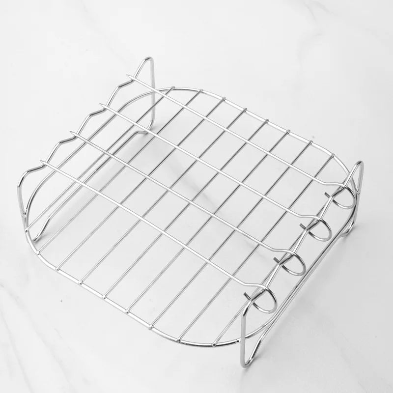 Set Grill Da Esterno Con Spiedini E Staffe Per Barbecue In Acciaio Inossidabile Per Friggitrice Ad Aria Quadrata