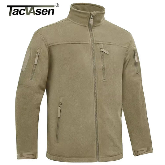 TACVASEN giacca invernale in pile da uomo tasche con cerniera giacca da lavoro termica calda con Zip intera pesca escursionismo cappotti Outwear uomo giacca a vento