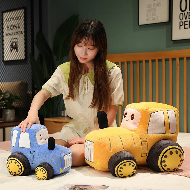 Simulazione Trattore Escavatore Giocattoli Di Peluche Per Auto Kawaii Morbido Cuscino Veicoli Regalo Natale Bambini