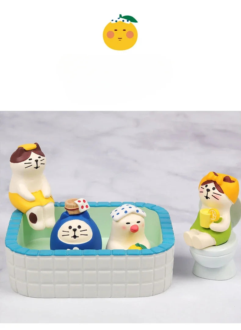 Gatto Limone In Resina Miniatura Pomelo Bath Series Decorazione Da Scrivania Regalo In Stile Giapponese Per Bambini 2024