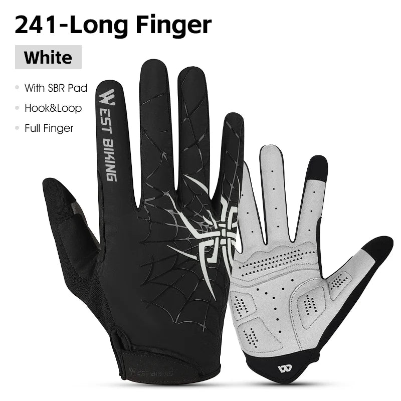 West Biking Guanti da Ciclismo Mezze Dita Con Motivo Ragni Cool Spider Estivo MTB Guanti da Strada Touch Screen
