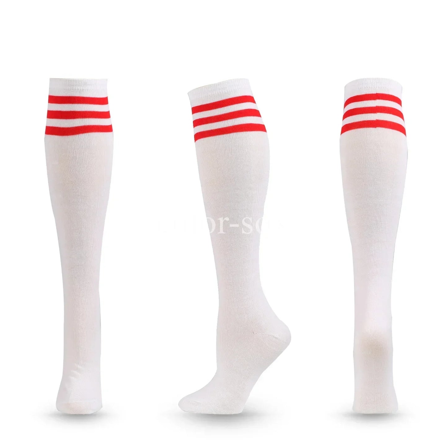 Calzini Da Calcio A Compressione Antiscivolo Tubo Lungo Al Ginocchio Con Righe Per Prestazioni Sportive Uomo