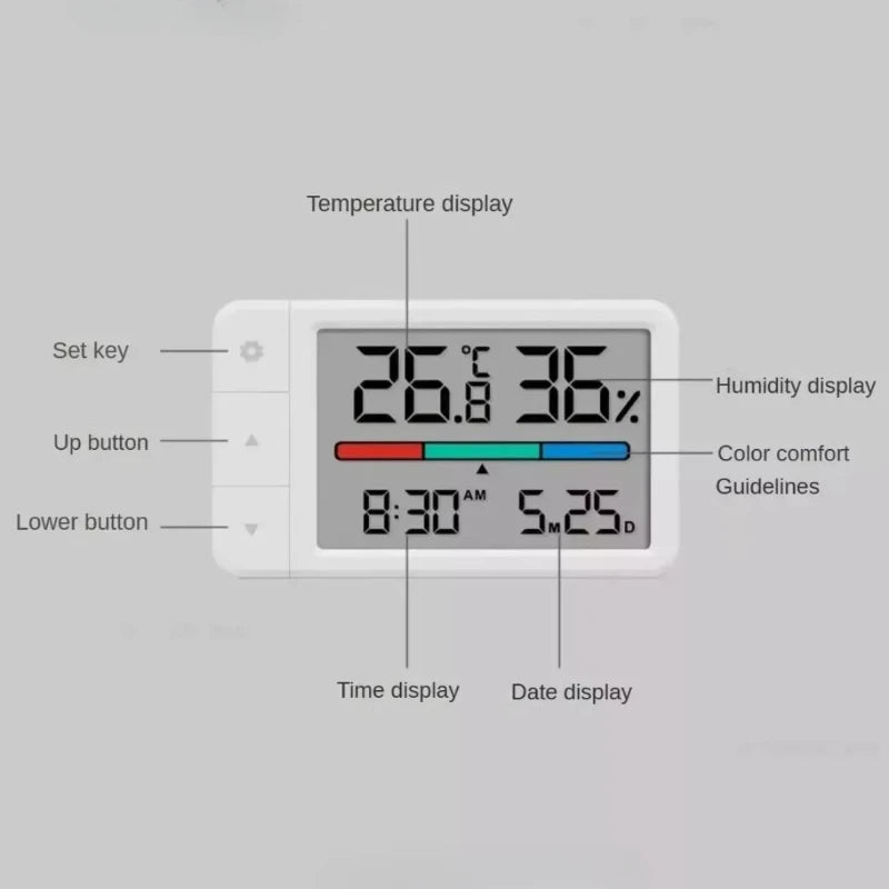 Termometro Igrometro Intelligente MiaoMiaoCe Orologio Multifunzione Con Display Digitale Stazione Meteo Per Casa