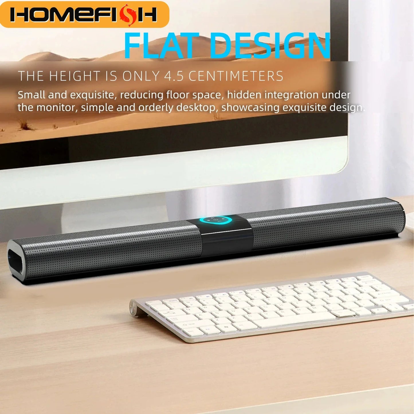 Homefish BS20 Altoparlante Bluetooth Luce Ambientale RGB 4 Altoparlanti 6 Effetti Sonori EQ Supporta TF USB AUX RCA FM