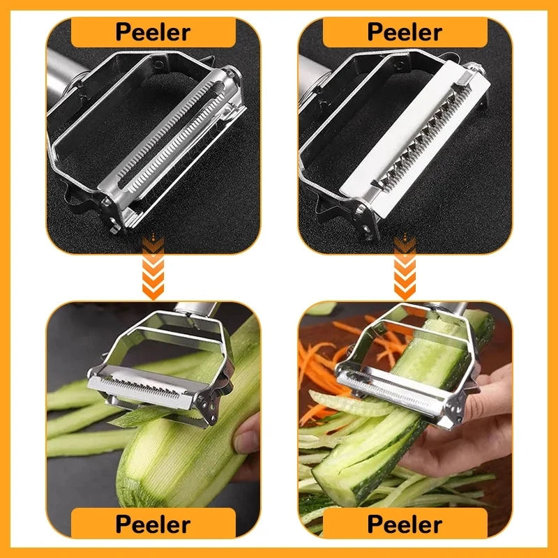 Pelapatate Da Cucina In Acciaio Inossidabile A Doppia Testa Multifunzione Per Frutta E Verdura Per Uso Domestico