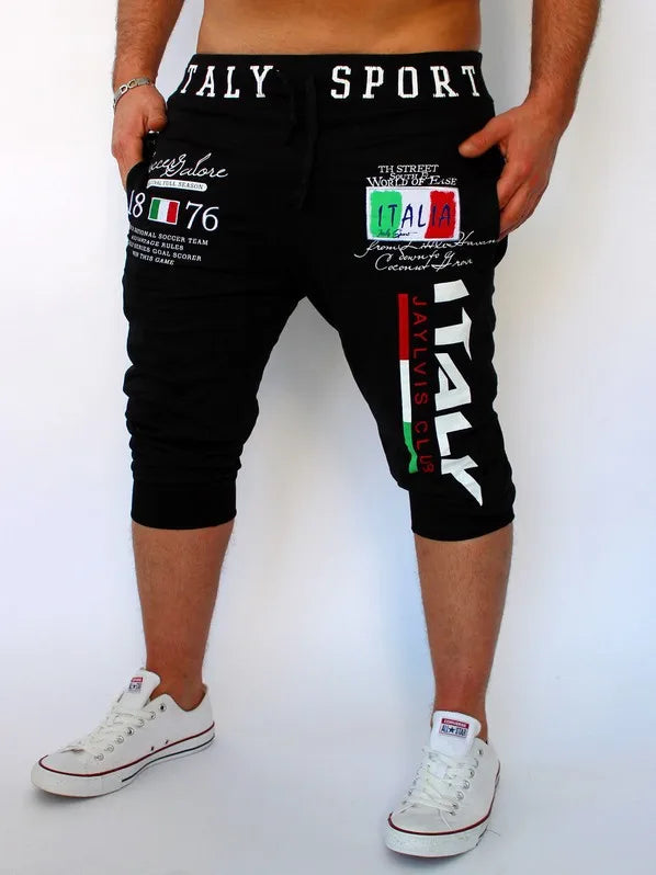 Pantaloncini Sportivi Uomo Capri Con Coulisse Stampa Lettera Outdoor Weekend Streetwear Moda