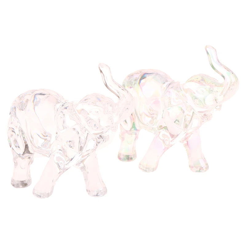 Simpatica statua di elefante di cristallo Mini statua di animale Ornamenti di elefante per bambini Artigianato Ornamenti di cristallo per desktop Soggiorno