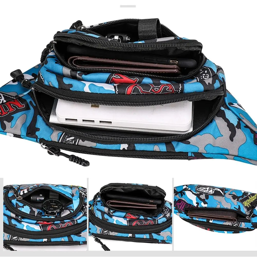 Marsupio Impermeabile Da Esterno In Tela Alta Capacità Stile Coreano Per Sport All Aperto Banana Bag Uomo Donna