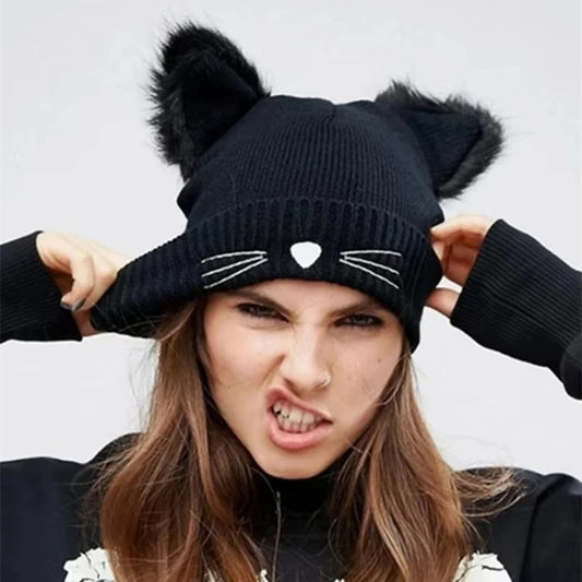 Berretto Invernale Da Donna Con Orecchie Di Gatto Caldo E Confortevole Per Inverno Moda Donna