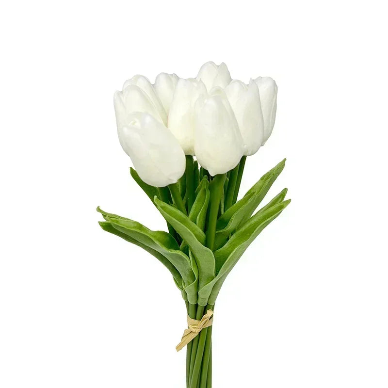 10 pezzi di fiori artificiali di tulipano, bouquet al tocco reale, fiori finti, decorazione per forniture di nozze, decorazioni per la casa, fiori di San Valentino