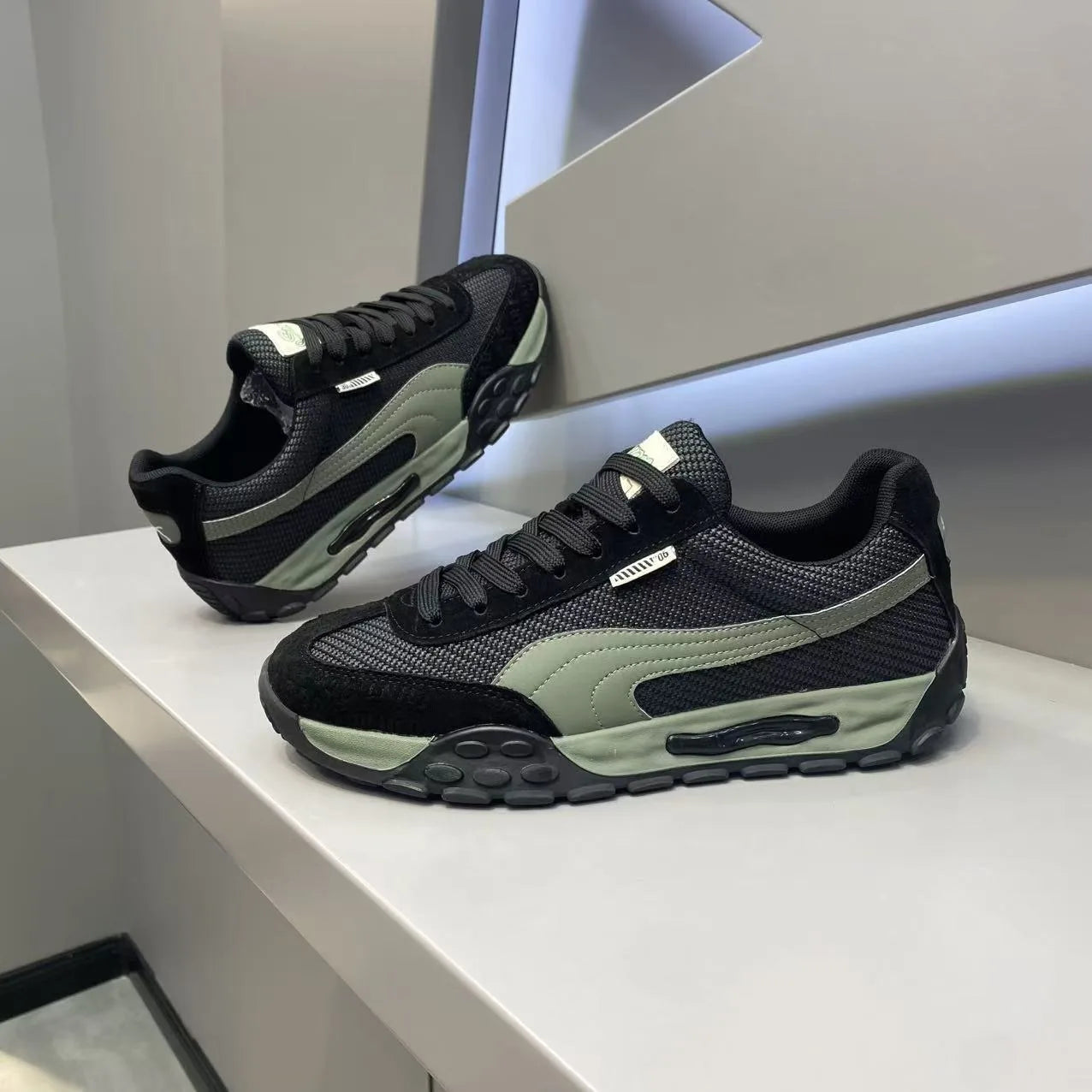 Sneakers Casual Uomo Designer Retro Scarpe Da Corsa In Microfibra Tessuto Pelle Traspirante Con Plateau Interno