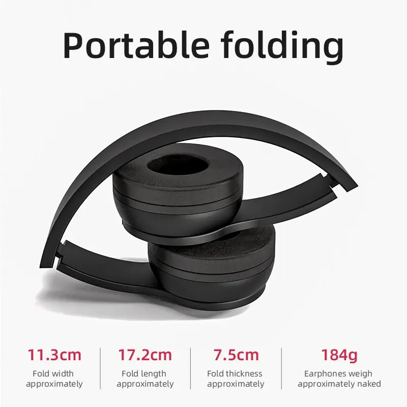 Cuffie Senza Fili Bluetooth 5.0 Con Bassi Stereo HiFi Pieghevoli Auricolari Per Giochi Musica Smartphone Ragazze Bambini