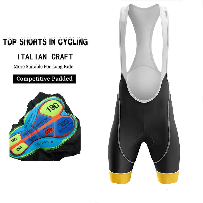 Pantaloncini con Bretelle da Ciclismo Estivi da Uomo Traspiranti con Gel Pad 19D per Mountain Bike