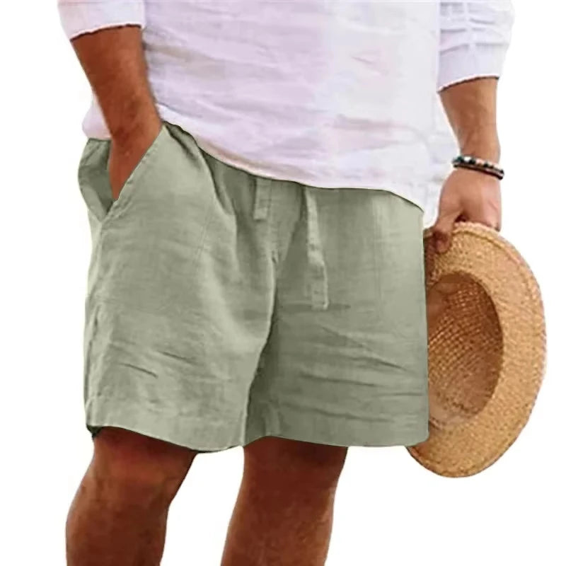 Nuovi Pantaloni Corti Estivi Leggeri Da Uomo In Cotone Tinta Unita Per Spiaggia Outdoor Traspiranti