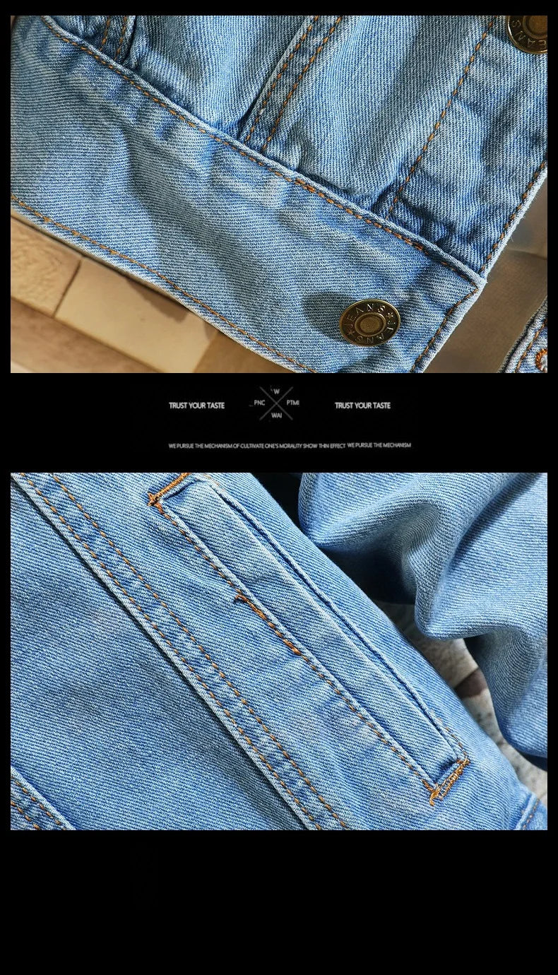 Nuova Giacca Jeans Uomo Casual Da Lavoro Autunno 2026 Vestibilità Ampia Versatile Giovanile Tinta Unita Denim