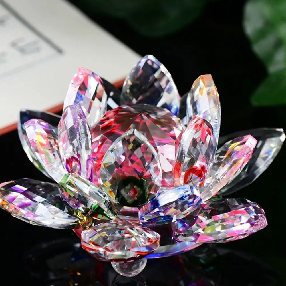 Regali Souvenir Fermacarte Vetro Artigianale Miniatura Fiore Di Loto Decorazione Figurina Cristallo