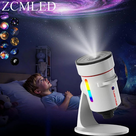 Proiettore Galattico Con 10 Diapositive Luci Decorative Per Camera Da Letto Planetario LED Colorati E Timer Rotazione