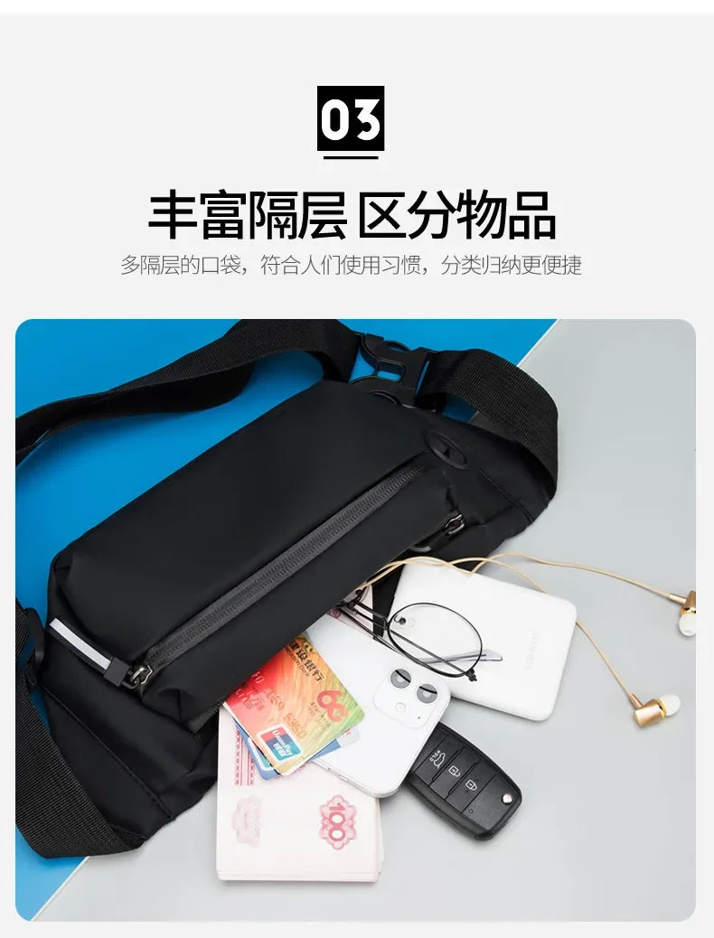 Impermeabile Borsa da Cintura Uomo Marsupio Esterno Tracolla Sportiva Per Viaggio e Attività all Aperto
