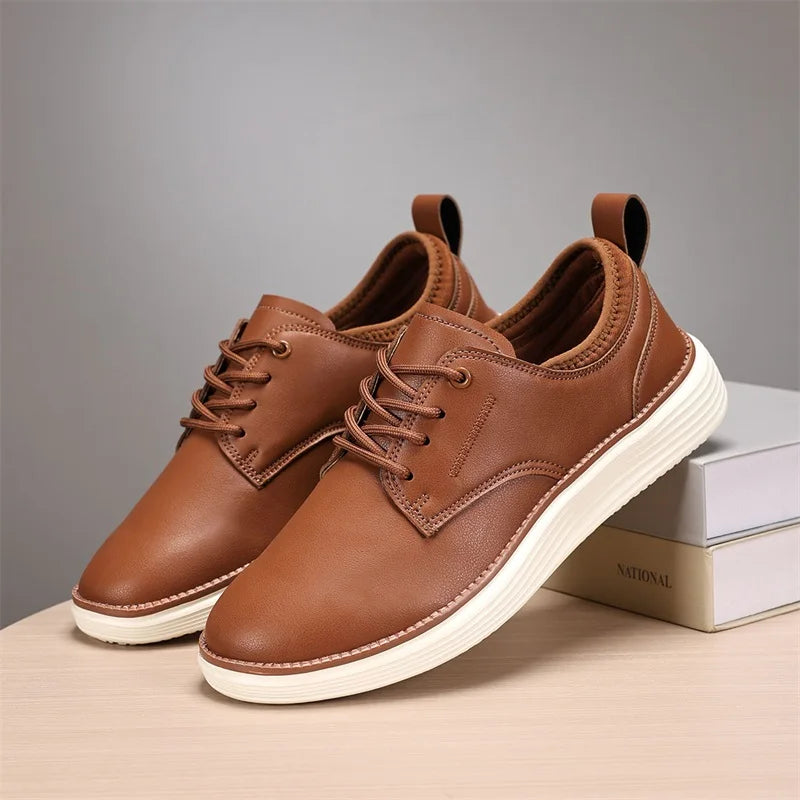 Scarpe Uomo Sportive Casual Alla Moda In Pelle Traspiranti e Comode Marrone Scarpe da Golf e Formali
