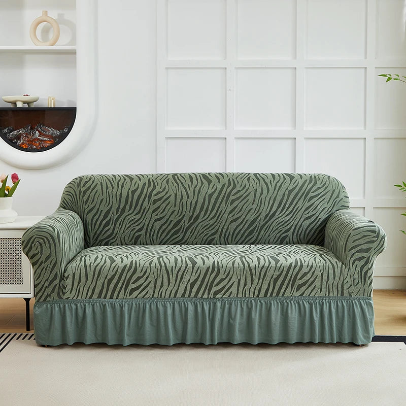 1pc Gonna Onda Cationica Copridivano Fodera per Divano Jacquard Elastico All-inclusive Protezione per Divano Regolabile Antiscivolo Universale