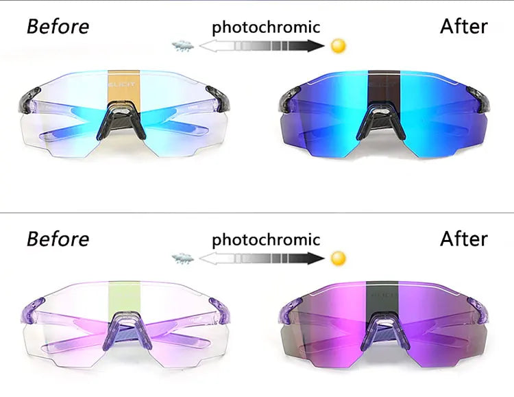 Occhiali da Ciclismo Polarizzati Fotocromatici UV400 per Uomo e Donna da Bici da Strada MTB Occhiali da Sole