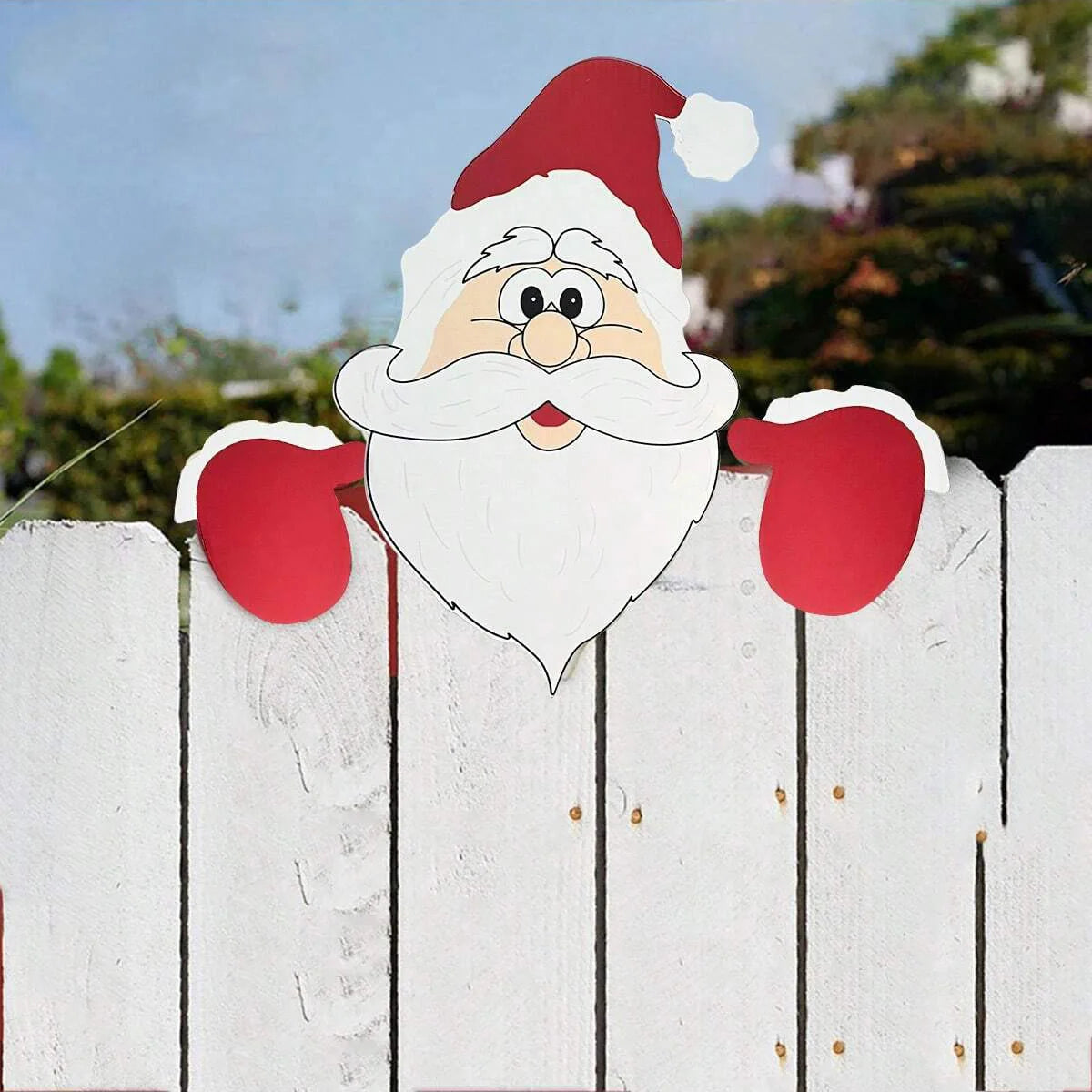 Babbo Natale Peeker Ornamento per Recinzione Giardino Interni Esterni Magico Regalo Fai da Te Famiglie Decoratori