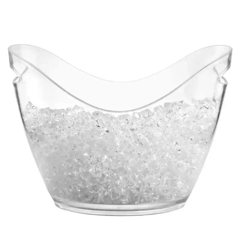 Secchiello Per Ghiaccio In Plastica Trasparente 4L E 8L Per Cubetti E Bottiglie Di Champagne Per Bar