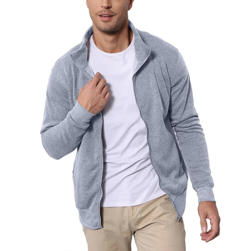 Giacca Da Uomo Leggera Senza Cappuccio Con Zip Per Esterni Streetwear M A 3XL Taglie Disponibili