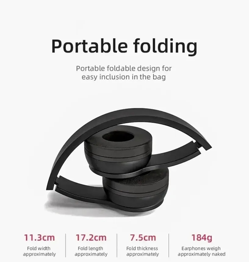 Cuffie Bluetooth P47 Con Microfono Pieghevoli HiFi Bassi Profondi Auricolari Stereo Per Smartphone TV Giochi
