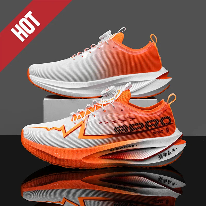 Scarpe Da Corsa Fluorescenti Con Piastra In Carbonio Per Maratona Sneakers Respiranti Leggere Per Uomo E Donna