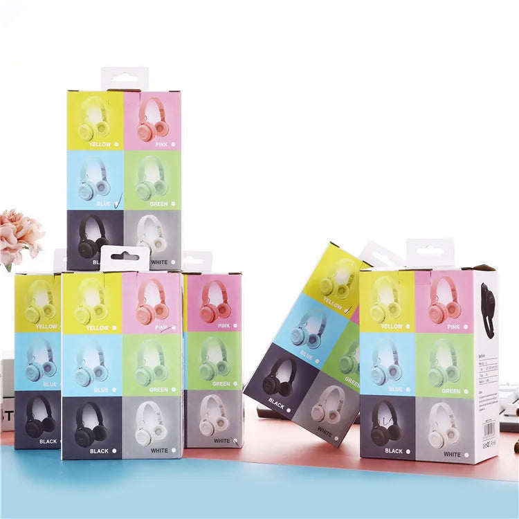 Cuffie Bluetooth Senza Fili Da Gaming Con Microfono Fascia Stereo Macaron Per Tablet E Smartphone
