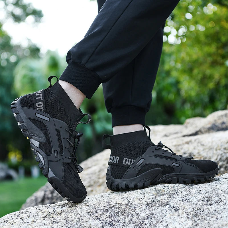 Scarpe Da Acqua Alte Uomo Ad Asciugatura Rapida Traspiranti In Mesh Antiscivolo Per Trekking E Arrampicata Slip On